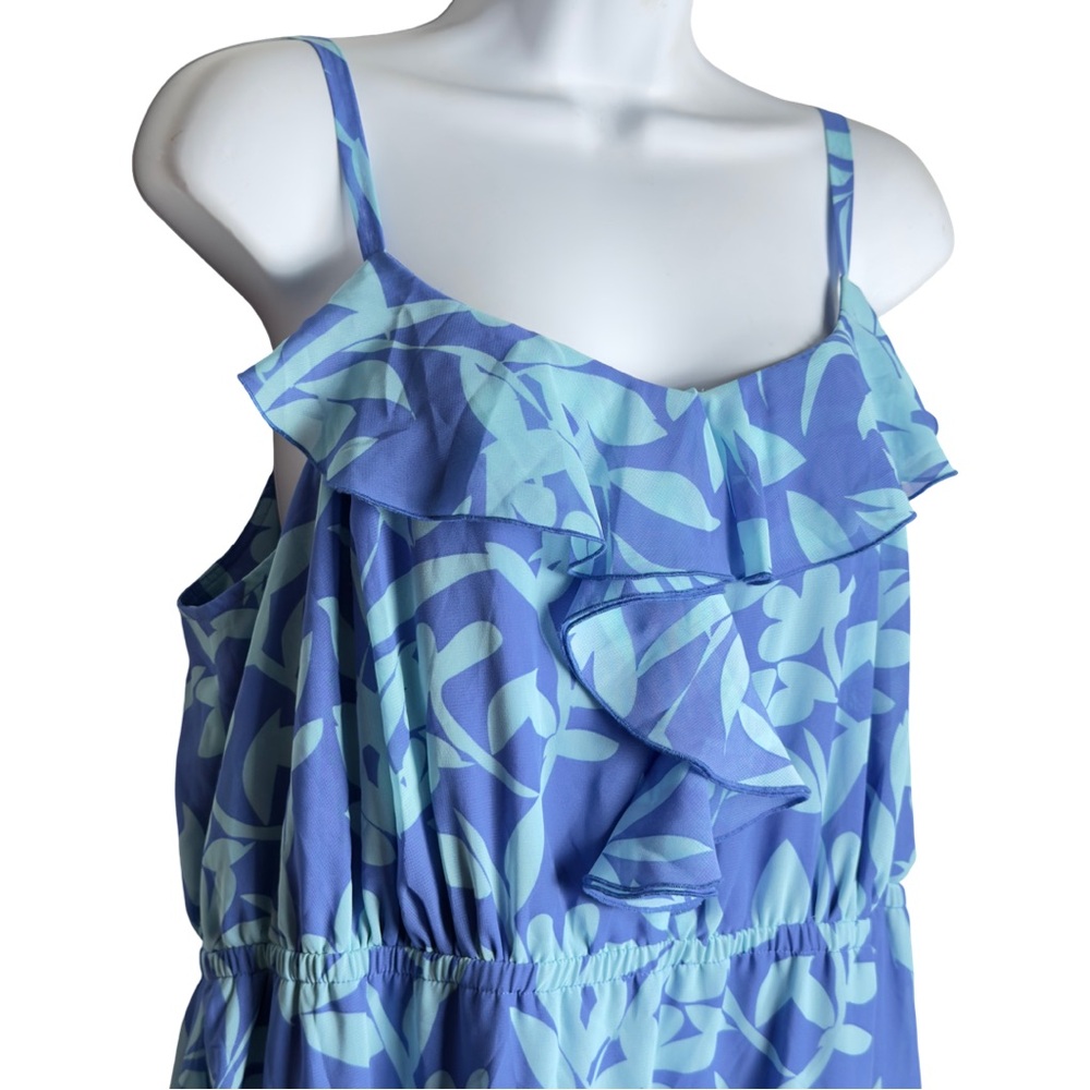 New Lane Bryant Blue Floral Maxi Bohemian Dress Size 14/16 - Picture 4 of 8